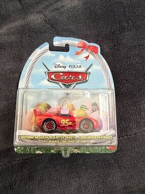 NWT IOP Mattel Cars Lightning McQueen As Easter Buggy Toy in Red and Yellow